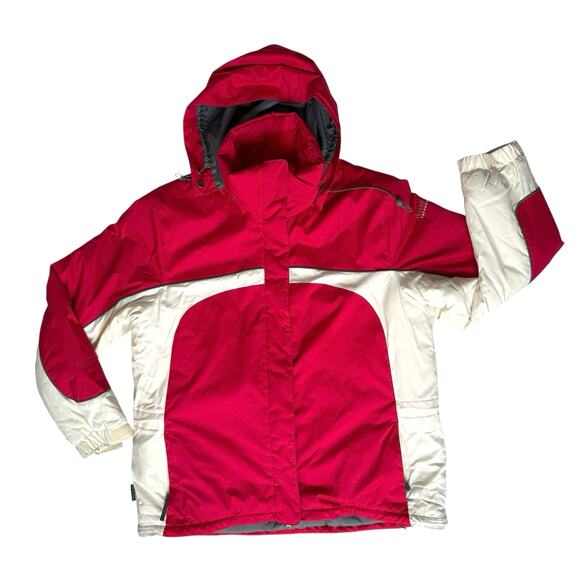 Pacific Trail Hooded Ski Jacket Women's XL Red White Fleece Lined Snow Winter - Picture 1 of 16